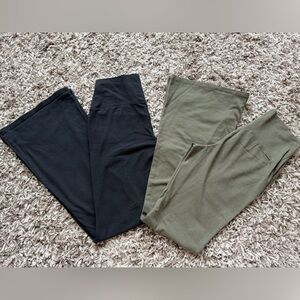 Wild Fable Black and Olive Flare Pants (2 Pants) Medium